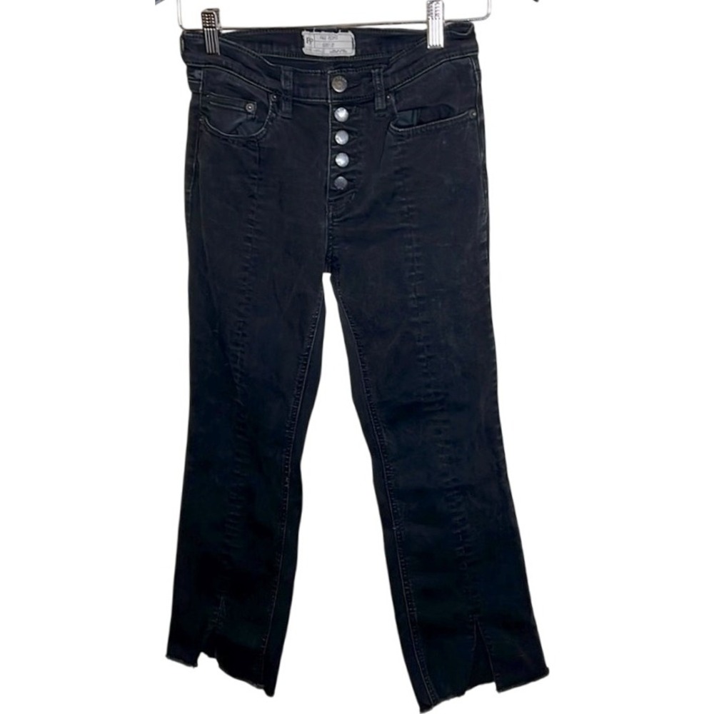 Free People We the Free Washed Black Cropped Denim Size 27 24" inseam EUC